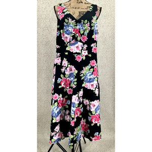 Torrid Dress Women Size 14 Floral Multicolor Sleeveless‎ V-Neck Midi Zip Flowy